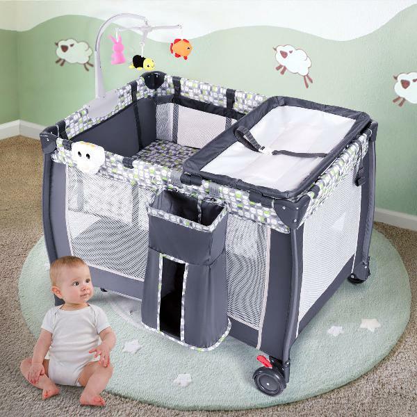 costway foldable baby crib playpen